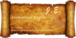 Jerkovics Ervin névjegykártya