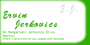 ervin jerkovics business card